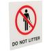Trash Can Garbage Bin Stickers No Litter Doorplate No Littering Sign The Sign Touch Acrylic