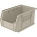 XiKe 30237 AkroBins Plastic Storage Bin Hanging Stacking Containers (9-Inch x 6-Inch x 5-Inch) Stone (12-Pack)