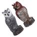 2 Pcs Simulation Owl Bedroom Decoration Decore Bird Deterrent Statue Sparrow Repellent Ornament Simulated Figurine Fake Ornaments Plastic