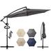 Walsunny Patio Umbrella 360-Degree Rotation Hanging Offset Outdoor Cantilever Hanging with Easy Tilt Crank Cross Base Sun Shade Canopy