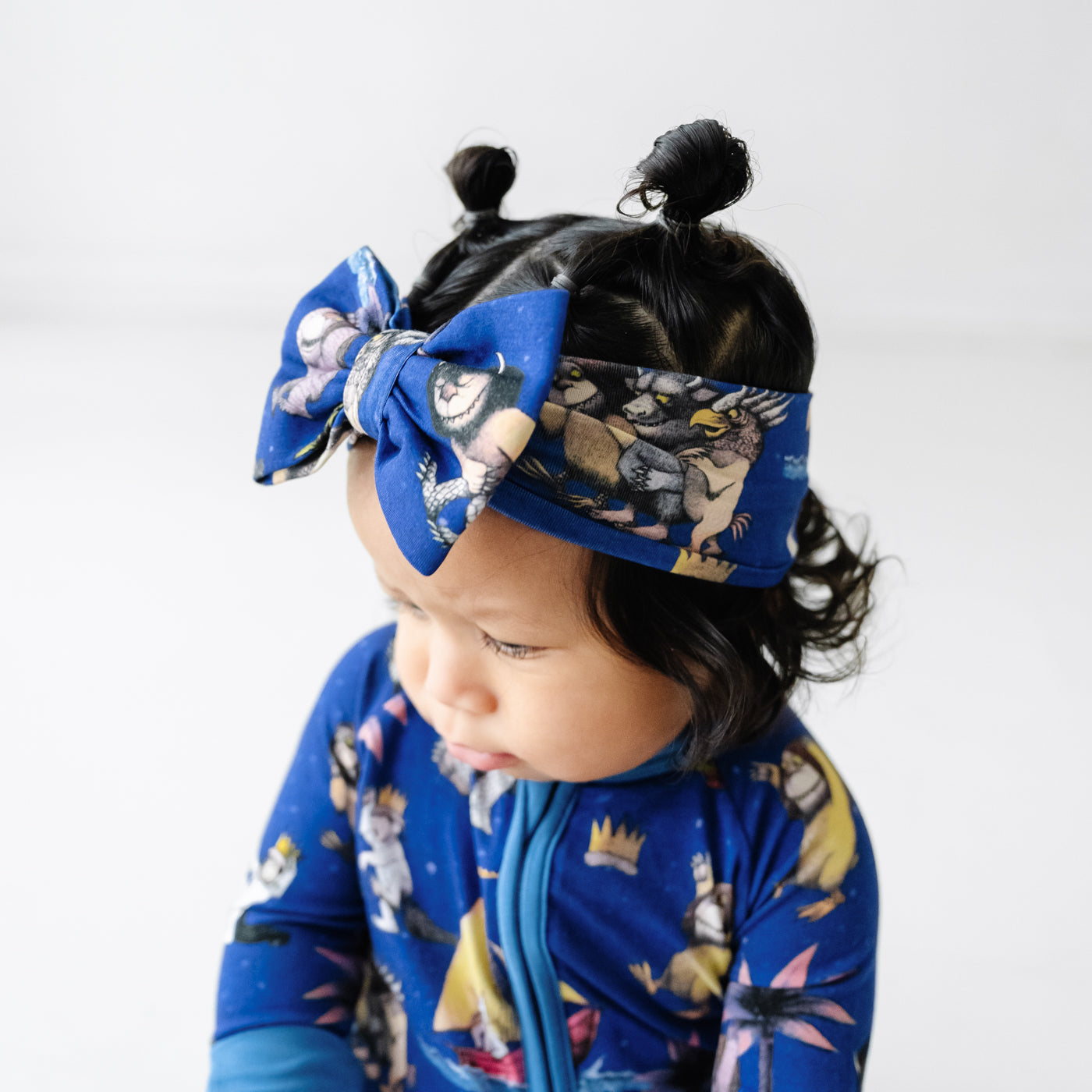 Where the Wild Things Are Luxe Baby Girl Soft & Stretchy Bamboo Bow Headbands - 4T - 8