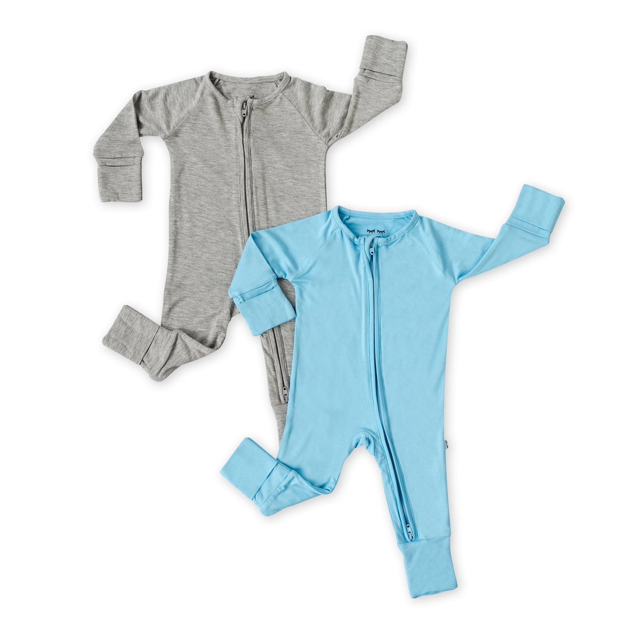 Newborn Baby Solid Bamboo Zippy Two-Pack Gift Box - 3-6 months - Little Sleepies