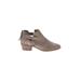 Dolce Vita Ankle Boots: Slip-on Chunky Heel Bohemian Ivory Solid Shoes - Women's Size 6 1/2 - Almond Toe