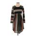 Egs Casual Dress - Sweater Dress: Brown Stripes Dresses - Women's Size Small