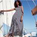 J. Crew Dresses | J Crew Cotton Nautical Coastal Striped Sleeveless Maxi Dress Navy Blue | Color: Blue/White | Size: L