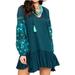 Free People Dresses | Free People Womens Mix It Up Tunic Dress In Jade Combo Multicolor (New!) | Color: Blue | Size: S