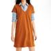 Madewell Dresses | Madewell Women's Orange V-Neck Short Sleeve Pullover Casual T-Shirt Dress Size L | Color: Orange | Size: L