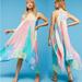 Anthropologie Dresses | Anthropologie Lilka Anette Trapeze Handkerchief Flowy Rainbow Colorful Dress | Color: Blue/Pink | Size: Xs/S