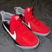 Nike Shoes | Nike Team Hustle D 10 - Boys Basketball Shoes Size 4.5y | Color: Gray/Red | Size: 4.5b