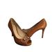 Gucci Shoes | Gucci Brown Leather Horse-Bit Peep Toe Heels | Color: Brown | Size: 37
