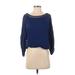 Ella Moss Long Sleeve Blouse: Blue Tops - Women's Size Small