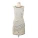 Connected Apparel Casual Dress - Sheath Scoop Neck Sleeveless: Gray Solid Dresses - Women's Size 10