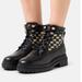 Michael Kors Shoes | Michael Kors Leather Boots Black With Gold Logo Size 8 | Color: Black/Gold | Size: 8