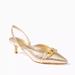 Lilly Pulitzer Shoes | Lilly Pulitzer Jules Slingback Kitten Heels | Color: Gold | Size: 6.5