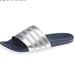 Adidas Shoes | Adidas Adilette Cloud Foam Silver Glitter Slide 10 | Color: Blue/Silver | Size: 10