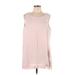 Purejill Casual Dress - Shift Scoop Neck Sleeveless: Pink Print Dresses - Women's Size Large