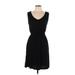 Merona Casual Dress - A-Line: Black Solid Dresses - Women's Size Large