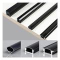 LED Aluminum Profile, 2/3/5/10pcs 0.5m/pcs V/U/YW Style LED Aluminum Profile for 5050 5630 Channel Holder Milky Cover Cabinet Closet Linear Bar Strip Lights Black ( Color : YW-type Black , Size : 10pc