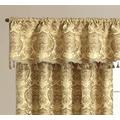 New Luxury Heavy Weight Jacquard Chenille Georgia Fully Lined Pencil Pleat Curtains Pair Matching Pelmet & Tiebacks Pair Set (Gold, Pelmet 180″ x 16″)