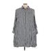 Ava & Viv Casual Dress - Shirtdress Collared 3/4 sleeves: Gray Print Dresses - Women's Size 3X