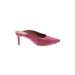 Veronica Beard Mule/Clog: Slip On Stilleto Cocktail Pink Print Shoes - Women's Size 6 1/2 - Pointed Toe