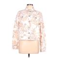 Nine West Jacket: Short White Print Jackets & Outerwear - Women's Size Large