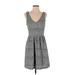 Lucky Brand Casual Dress - A-Line: Gray Marled Dresses - Women's Size Small