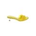 Zara Sandals: Slip-on Kitten Heel Casual Yellow Print Shoes - Women's Size 37 - Open Toe
