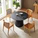 January Furniture Round 47.24" Top Diameter Table, Solid Wood in Black | Wayfair CCF-SPN-661452