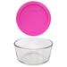 Pyrex (1) 7201 4 Cup Glass Bowl & (1) 7201-PC Lid Glass/Plastic in Pink | 3 H x 6.25 W x 6.25 D in | Wayfair 7201_7201-PC-PK