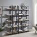 Latitude Run® Clazina 70.9" H x 70.9" W Etagere Bookcase Wood in Gray/Black | 70.87 H x 70.87 W x 11.81 D in | Wayfair