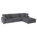 Brown/Gray Sectional - Latitude Run® Holofernes Gray Modular 4-Piece Modular Sofa Chaise Microfiber/Microsuede | 35 H x 119.5 W x 80.5 D in | Wayfair