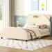 Trinx Jahmarley Platform Bed Upholstered/Velvet in Brown | 38.9 H x 56.2 W x 80.5 D in | Wayfair 9B2243656A474C9B8890FEDF0B1BB340