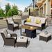 Red Barrel Studio® Jevonda 6 - Person Outdoor Seating Group w/ Cushions Synthetic Wicker/All - Weather Wicker/Wicker/Rattan | Wayfair