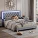 Mercer41 Yaribel Platform Bed Upholstered/Velvet in Gray | 44.5 H x 64 W x 83.7 D in | Wayfair 41F84EADED7B4163931C7FAEAC718F9F