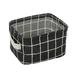 TUTUnaumb Canvas Storage Bins Basket Organizers Foldable Fabric Cotton Linen Storage Bins For Makeup Book Baby Toy Basket Closet Organizers Storage Containers-Black