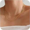 Dainty Layered Gold Herringbone Necklace - Stylish Chain Choker Necklaces for Women - Elegant Jewelry Piece