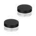 NUOLUX 2Pcs Loose Powder Container Empty Powder Case Makeup Case Anti-Leakage Makeup Boxes Cosmetic Powder Case with Powder Puff and Mirror Black