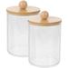 NUOLUX 2pcs Clear Cotton Swab Jars Desktop Swab Containers Household Bathroom Jars