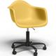 Office Chair with Armrests - Desk Chair with Wheels - Weston Black Frame Pastel yellow Metal, pp - Pastel yellow