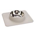 350ml Light Grey Silicone Dex Stainless Steel Bowl Karlie Dog Bowl