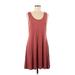 24/7 Maurices Casual Dress - A-Line Scoop Neck Sleeveless: Burgundy Print Dresses - Women's Size Medium