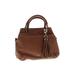 Vince Camuto Leather Satchel: Pebbled Brown Print Bags