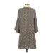 Richard Allan x H&M Casual Dress - Shift Mock 3/4 Sleeve: Brown Print Dresses - Women's Size 4