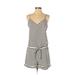 J.Crew Factory Store Casual Dress - Mini V Neck Sleeveless: Ivory Stripes Dresses - Women's Size Small