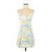 LA Hearts Casual Dress - A-Line Plunge Sleeveless: Blue Dresses - Women's Size Small