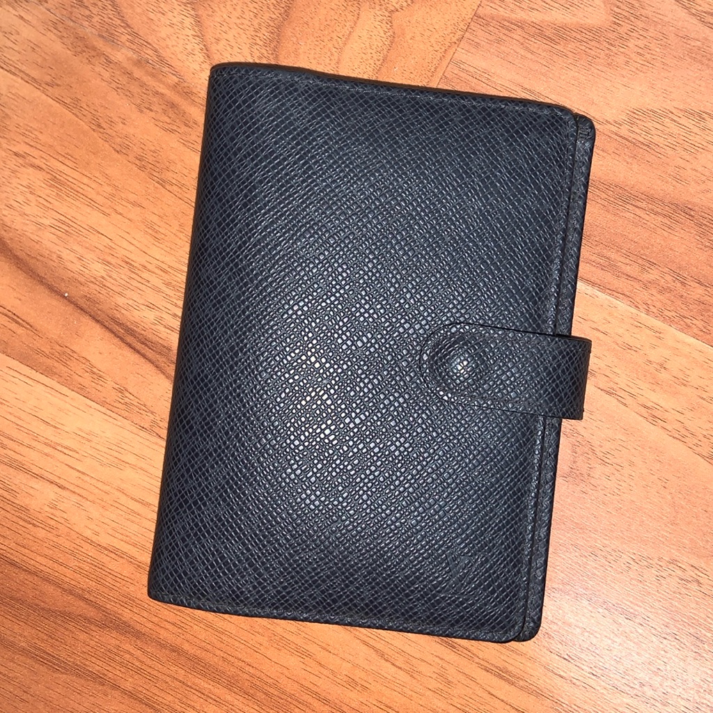 Louis Vuitton Office | Authentic Louis Vuitton Taiga Leather Agenda With Address Book, Sticker & Ruler | Color: Black | Size: Os