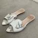 Anthropologie Shoes | Anthropologie Guillermina Slides | Color: White | Size: 39eu