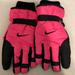 Nike Other | Girls Pink Nike Snow Gloves | Color: Black/Pink | Size: Osg