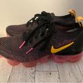 Nike Shoes | Nike Air Vapormax Fly Knit Running Shoes Black & Pink, Reflective, Nike Logos | Color: Black/Pink | Size: 5.5